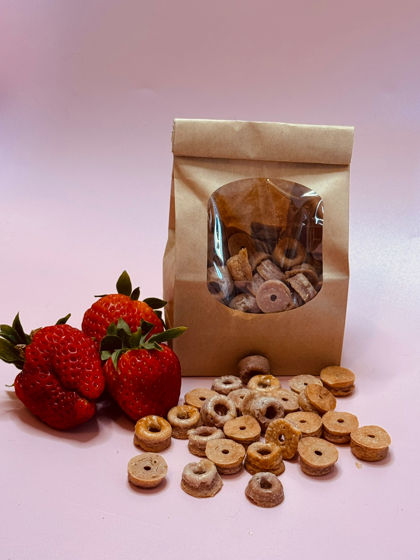 Strawbeery Cheescake Donuts fürHunde - der gesunde leckere Snack