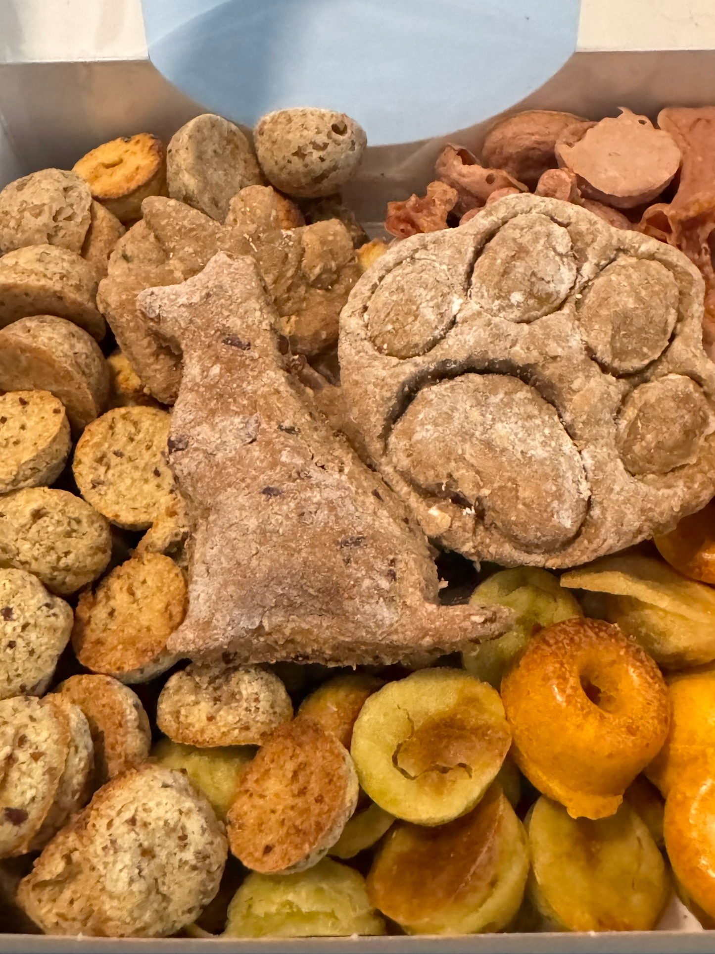 Geschenkebox zum 1. Hundegeburtstag mit verschiedenen Leckerli