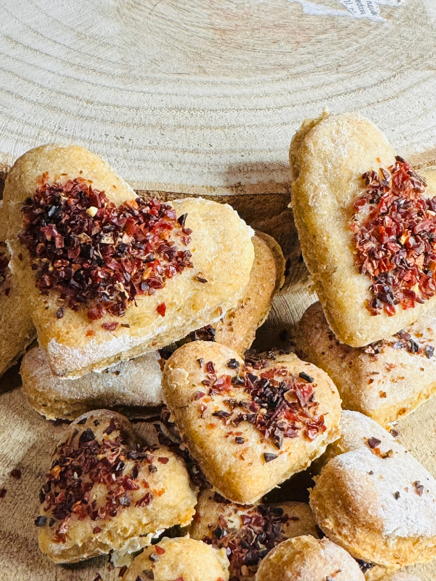 Hagebutten Herzen für Hunde, in zwei verschiedenen Größen, vegan