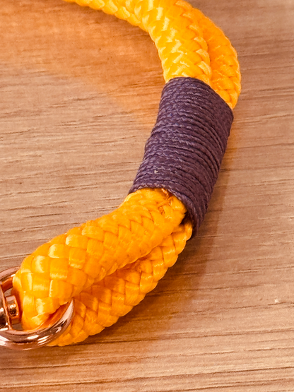 Halsband gelb - schönes Tauhalsband für Hunde mit Scherenkarabiner