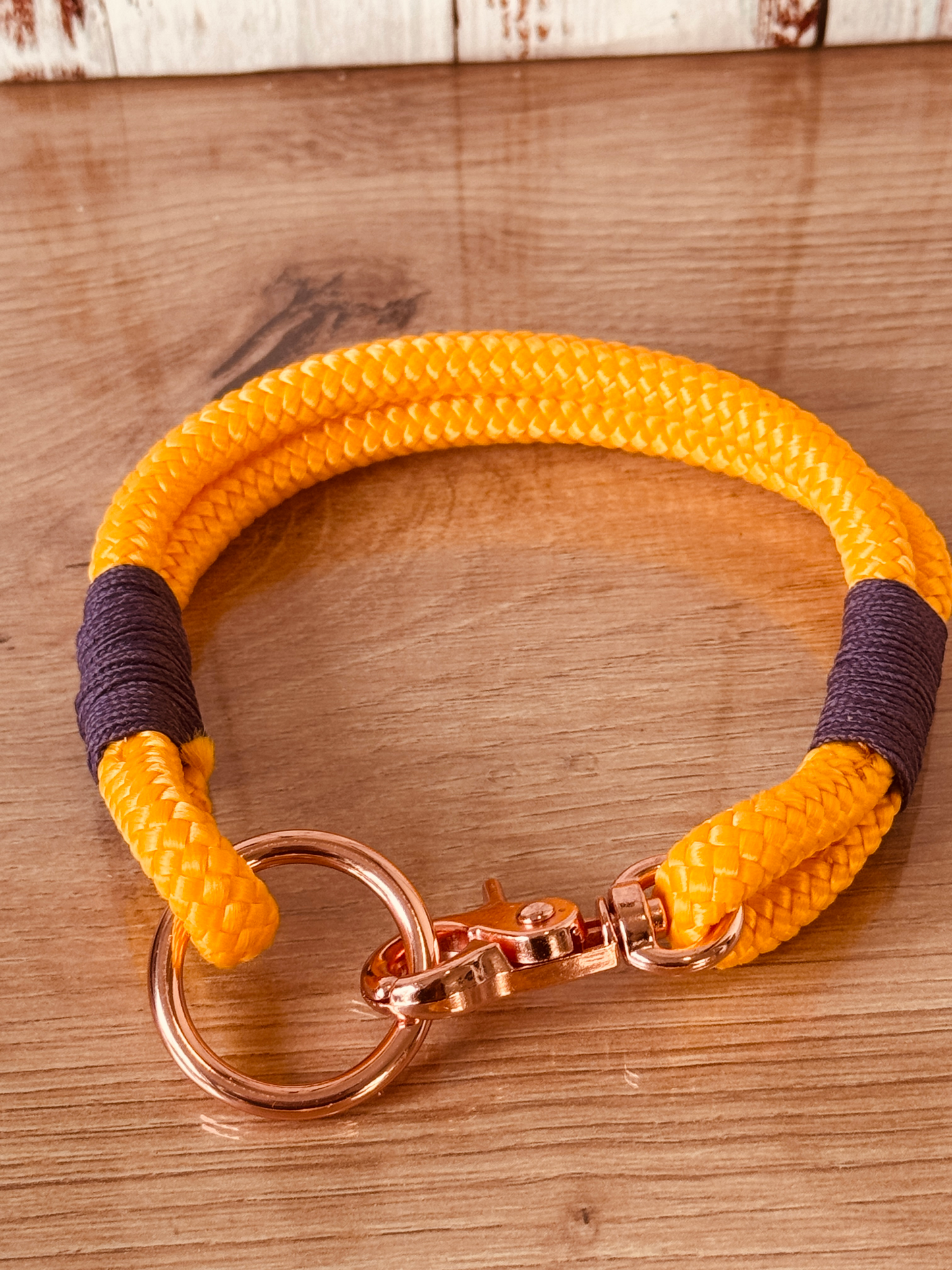 Halsband gelb - schönes Tauhalsband für Hunde mit Scherenkarabiner