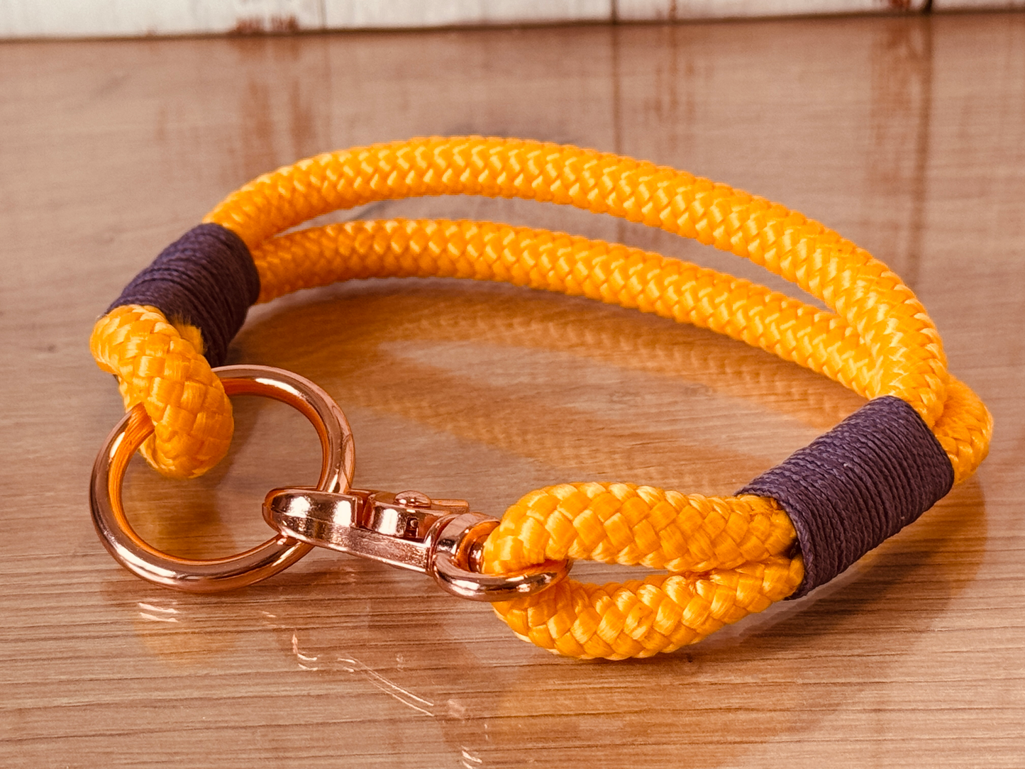 Halsband gelb - schönes Tauhalsband für Hunde mit Scherenkarabiner