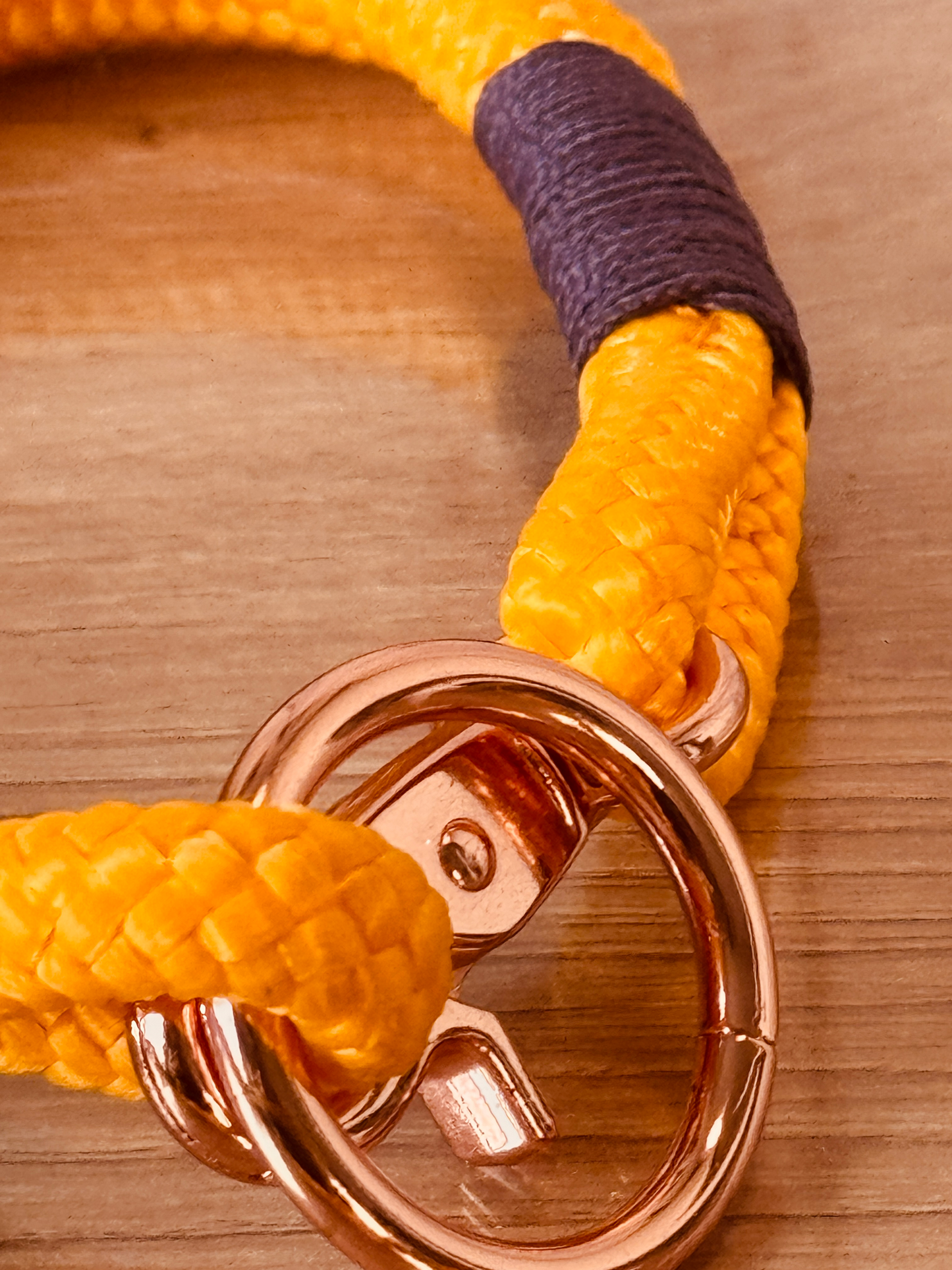 Halsband gelb - schönes Tauhalsband für Hunde mit Scherenkarabiner