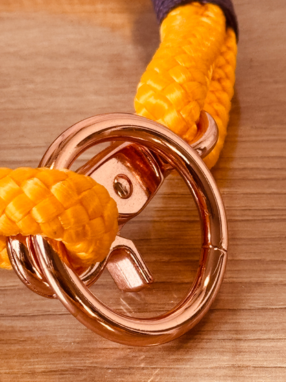 Halsband gelb - schönes Tauhalsband für Hunde mit Scherenkarabiner