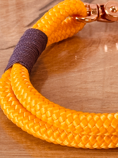 Halsband gelb - schönes Tauhalsband für Hunde mit Scherenkarabiner