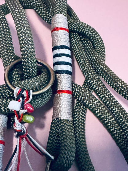 Tauleine für mittelgroße und große Hunde in oliv,  stylisches Design