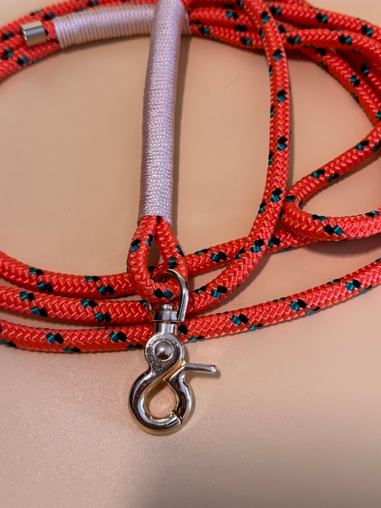 Tauleine in orange gemustert für  kleine und mittelgroße Hunde, verschiedene Längen zur Auswahl