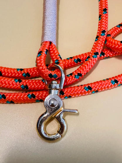 Tauleine in orange gemustert für  kleine und mittelgroße Hunde, verschiedene Längen zur Auswahl